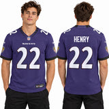 Custom Derrick Henry Baltimore Ravens Fan Inspired Team Game Jersey - Purple