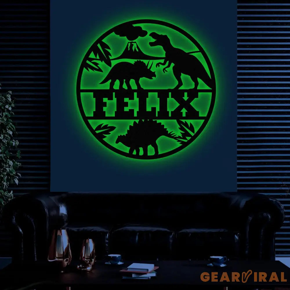 Custom Dinosaur Nursery Name Sign with Led Ligh Personalized T-Rex Sign Kids Room Decoration Dino Lover Gift For