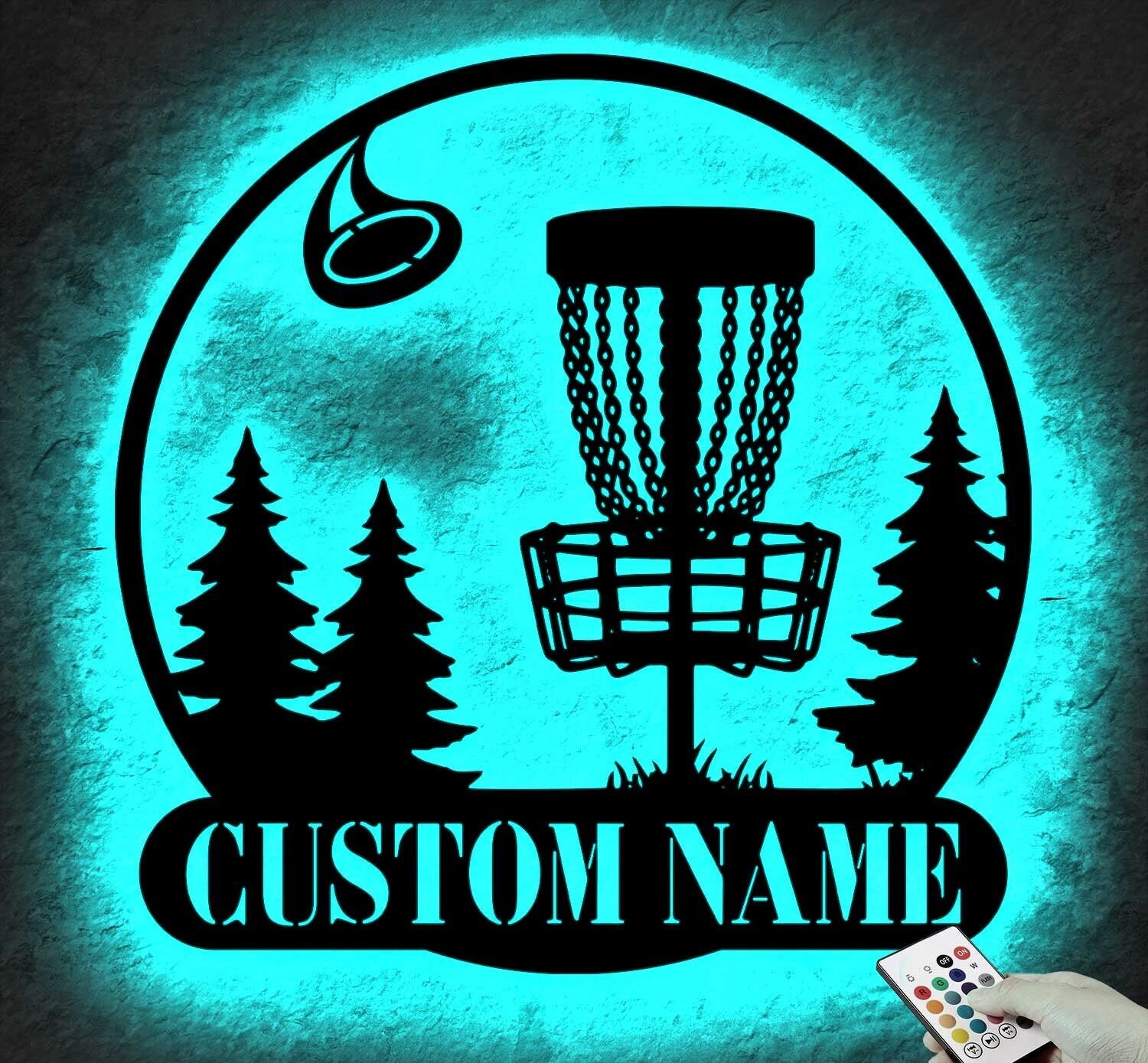 Custom Disc Golf Player Metal Wall Art LED Light - Personalized Disc Golfer Name Sign Home Decor - Ideal for Home Decor & Gift Disc Golf | GearViral