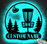 Custom Disc Golf Player Metal Wall Art LED Light - Personalized Disc Golfer Name Sign Home Decor - Ideal for Home Decor & Gift Disc Golf | GearViral