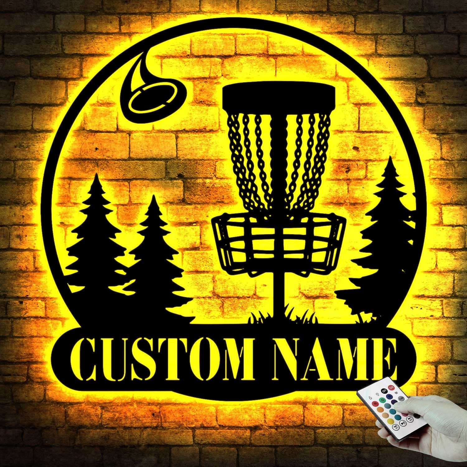 Custom Disc Golf Player Metal Wall Art LED Light - Personalized Disc Golfer Name Sign Home Decor - Ideal for Home Decor & Gift Disc Golf | GearViral