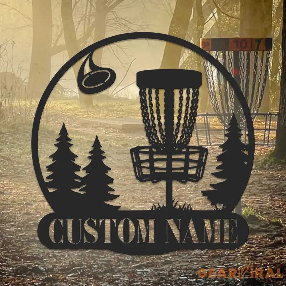 Custom Disc Golf Player Metal Wall Art LED Light - Personalized Disc Golfer Name Sign Home Decor - Ideal for Home Decor