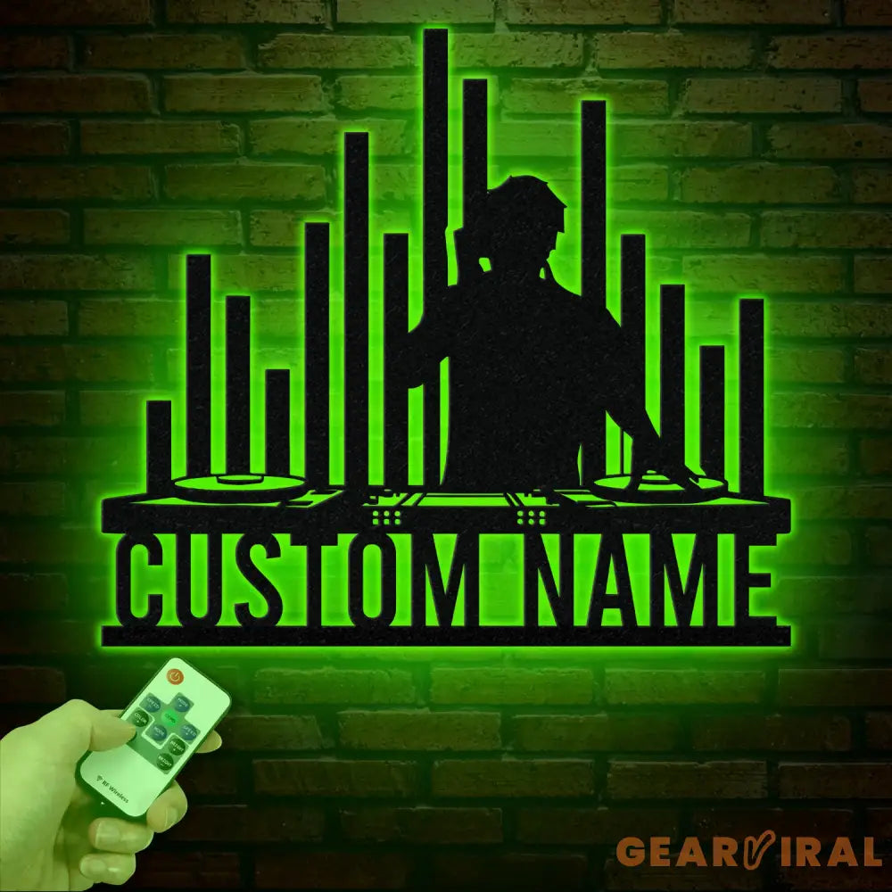 Custom DJ Metal Sign with LED Light Personalized Disc Jockey Wall Art Music Lover Gift DJ Player Sign Unique DJ Gift