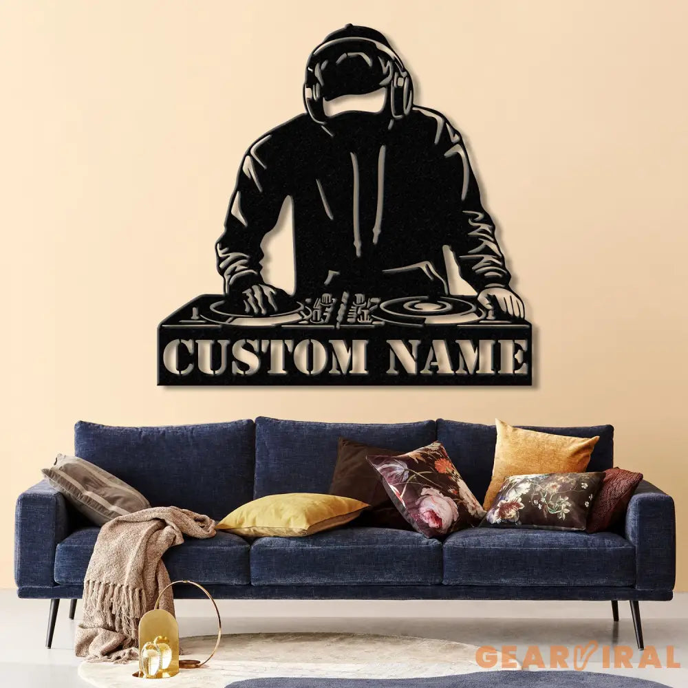 Custom DJ Metal Sign with LED Light Personalized Disc Jockey Wall Art Music Lover Gift DJ Player Sign Unique DJ Gift