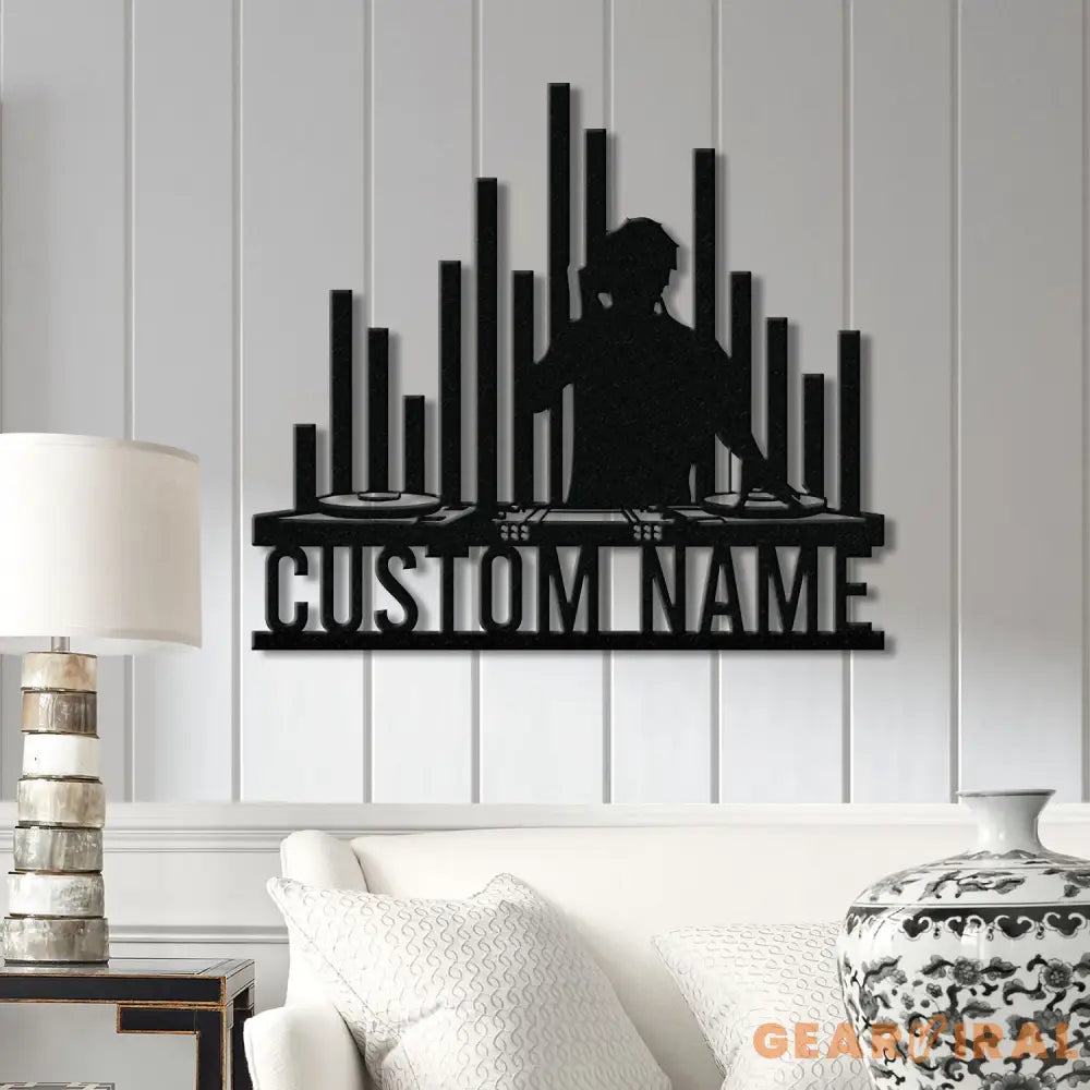 Custom DJ Metal Sign with LED Light Personalized Disc Jockey Wall Art Music Lover Gift DJ Player Sign Unique DJ Gift