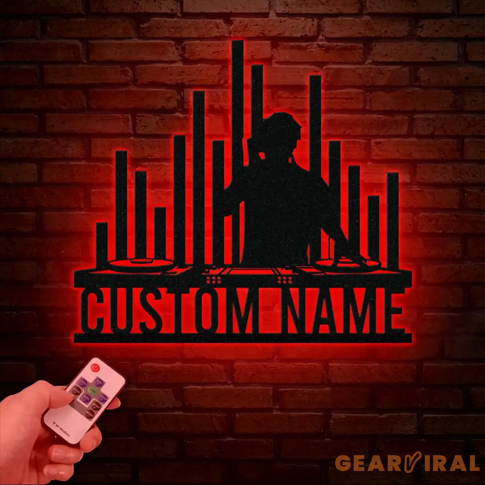 Custom DJ Metal Sign with LED Light Personalized Disc Jockey Wall Art Music Lover Gift DJ Player Sign Unique DJ Gift