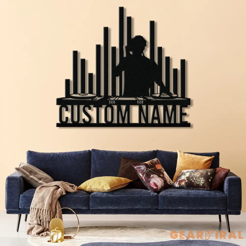 Custom DJ Metal Sign with LED Light Personalized Disc Jockey Wall Art Music Lover Gift DJ Player Sign Unique DJ Gift