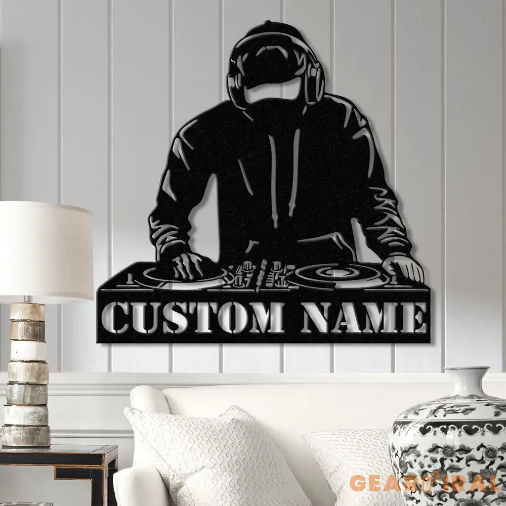 Custom DJ Metal Sign with LED Light Personalized Disc Jockey Wall Art Music Lover Gift DJ Player Sign Unique DJ Gift