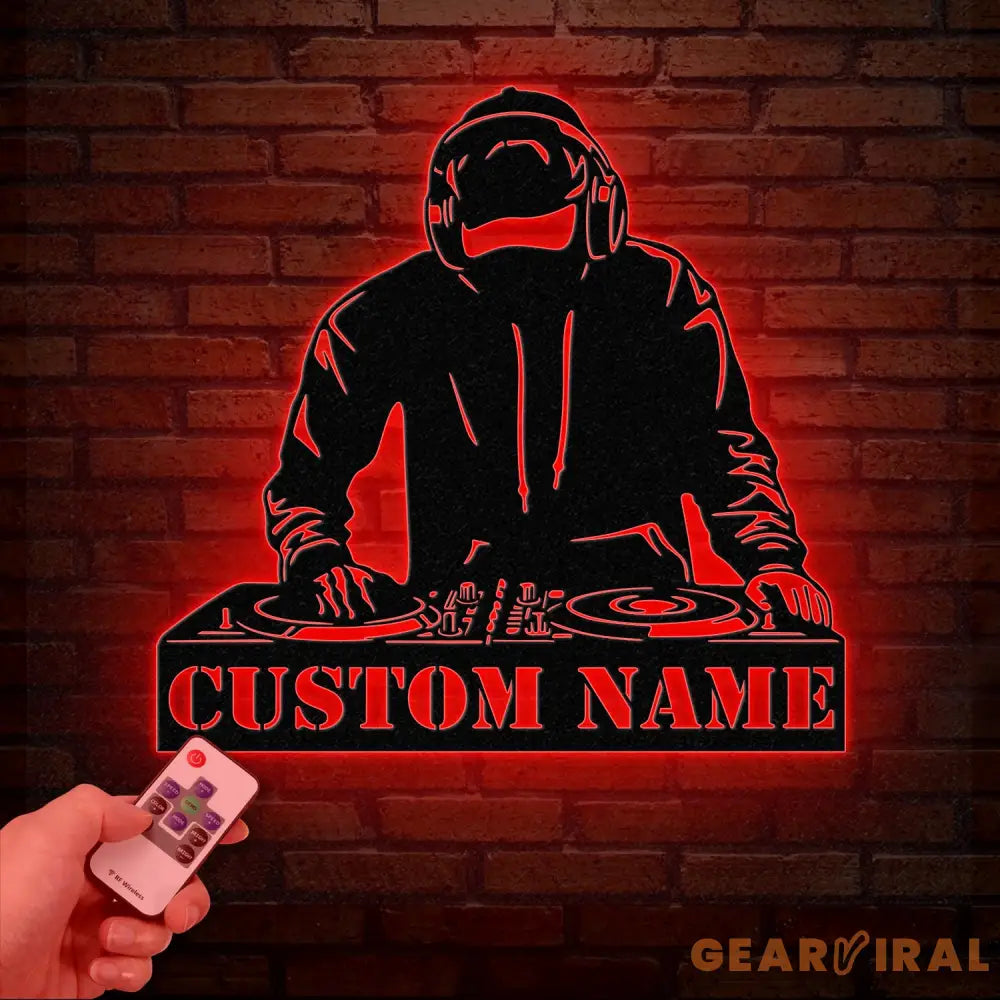 Custom DJ Metal Sign with LED Light Personalized Disc Jockey Wall Art Music Lover Gift DJ Player Sign Unique DJ Gift