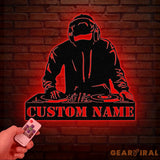 Custom DJ Metal Sign with LED Light Personalized Disc Jockey Wall Art Music Lover Gift DJ Player Sign Unique DJ Gift