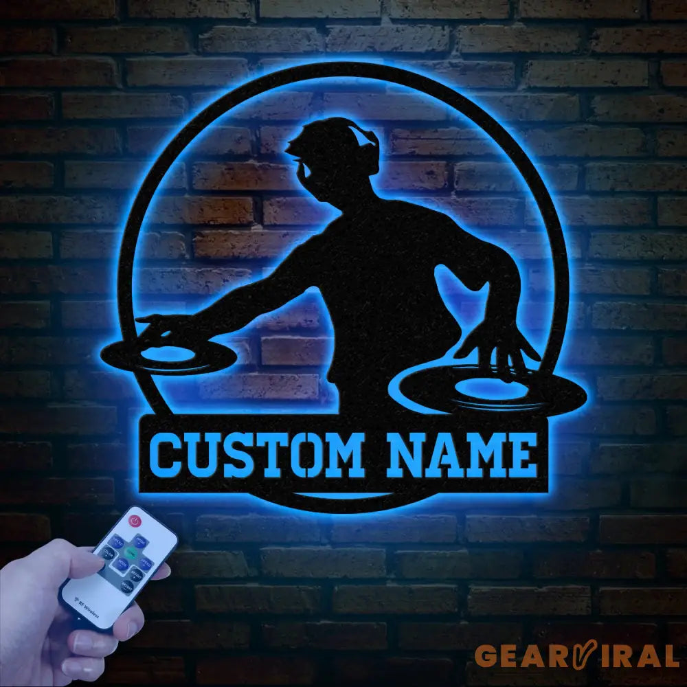 Custom DJ Metal Sign with LED Light Personalized Disc Jockey Wall Art Music Lover Gift DJ Player Sign Unique DJ Gift