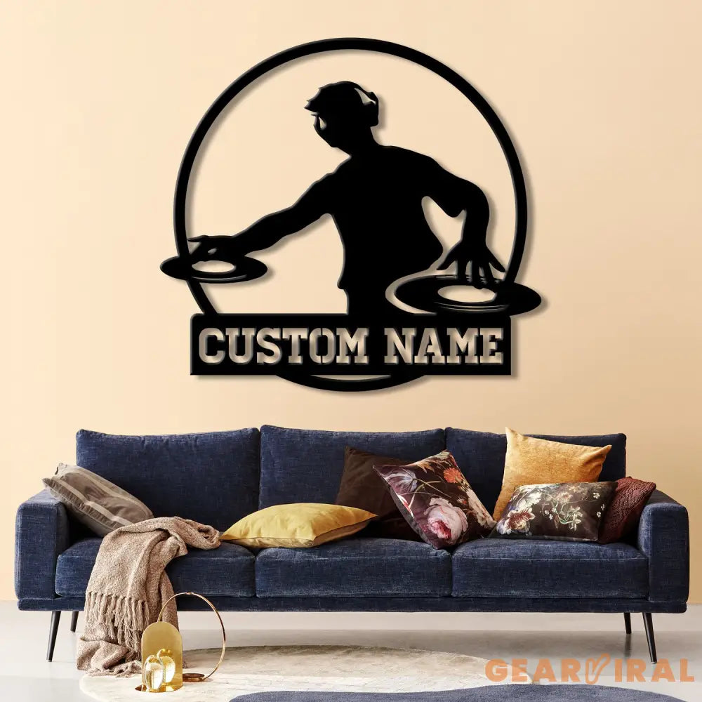 Custom DJ Metal Sign with LED Light Personalized Disc Jockey Wall Art Music Lover Gift DJ Player Sign Unique DJ Gift