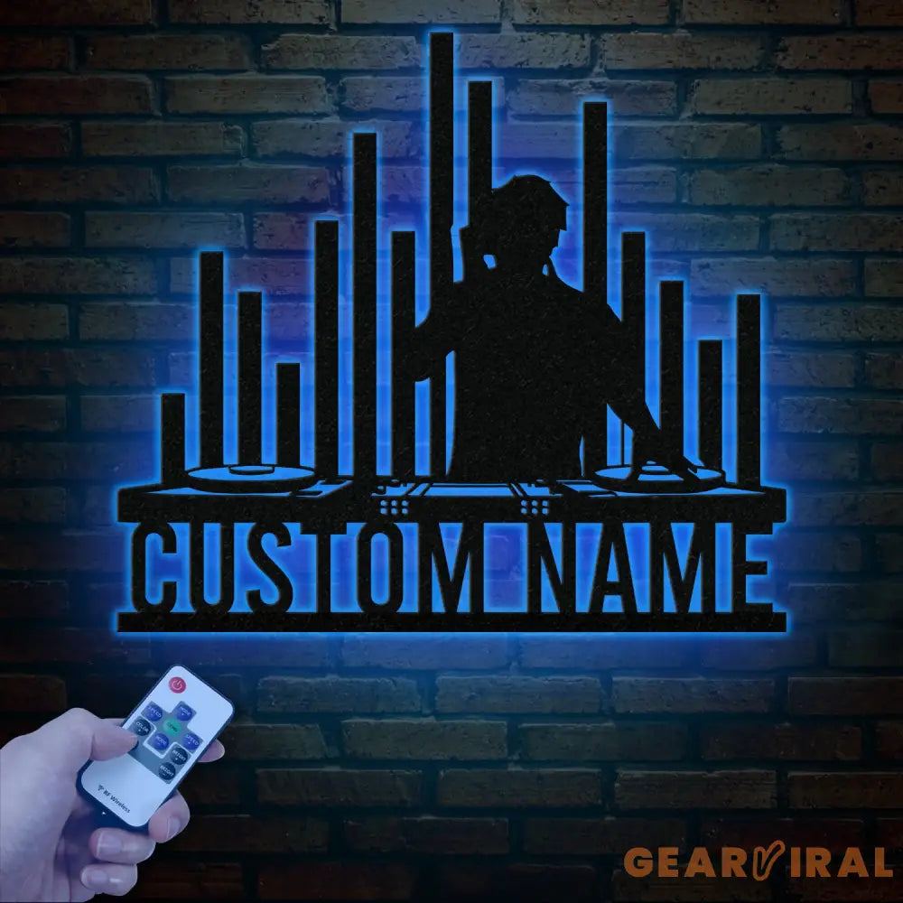 Custom DJ Metal Sign with LED Light Personalized Disc Jockey Wall Art Music Lover Gift DJ Player Sign Unique DJ Gift