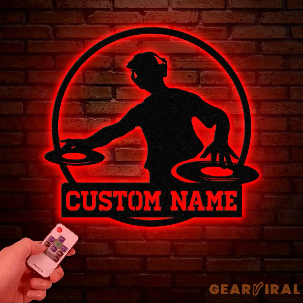Custom DJ Metal Sign with LED Light Personalized Disc Jockey Wall Art Music Lover Gift DJ Player Sign Unique DJ Gift