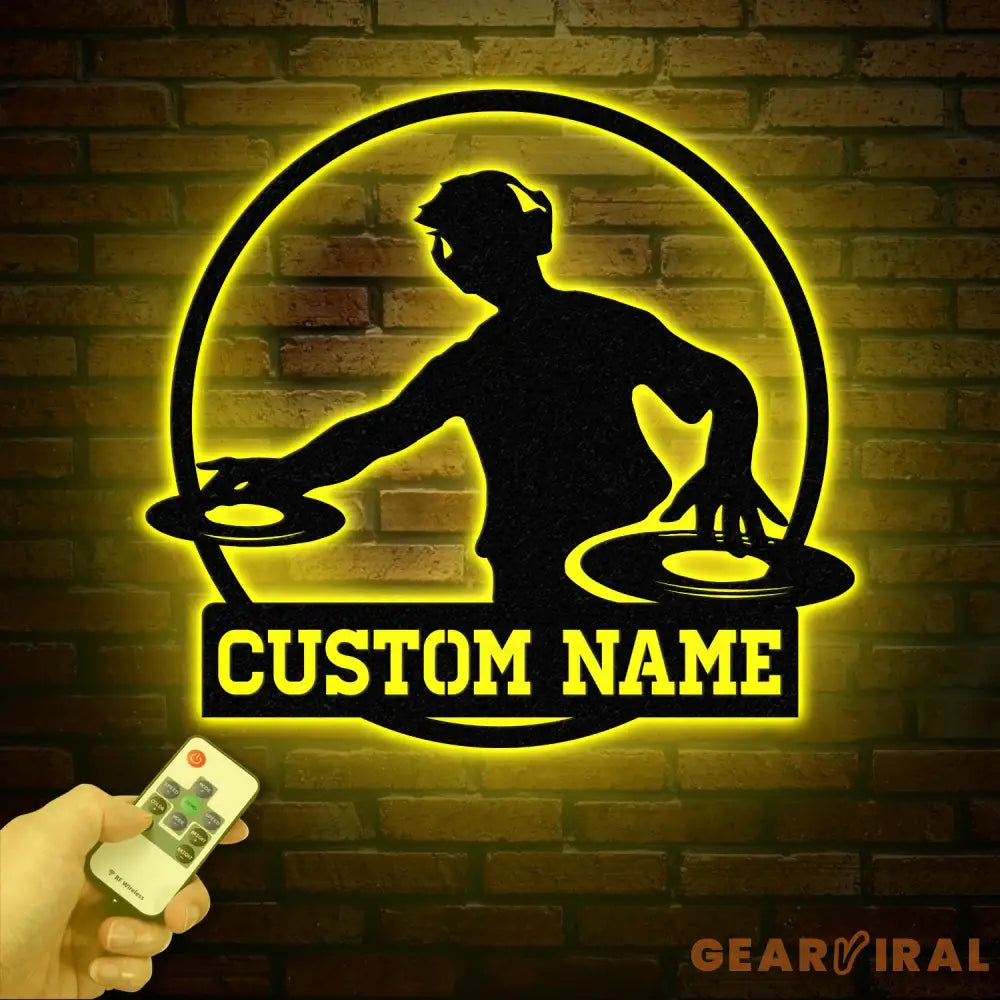 Custom DJ Metal Sign with LED Light Personalized Disc Jockey Wall Art Music Lover Gift DJ Player Sign Unique DJ Gift