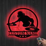 Custom DJ Metal Wall Art with LED Light - Disc Jockey gift - Music Lovers Gift - DJ Player Metal Sign | GearViral