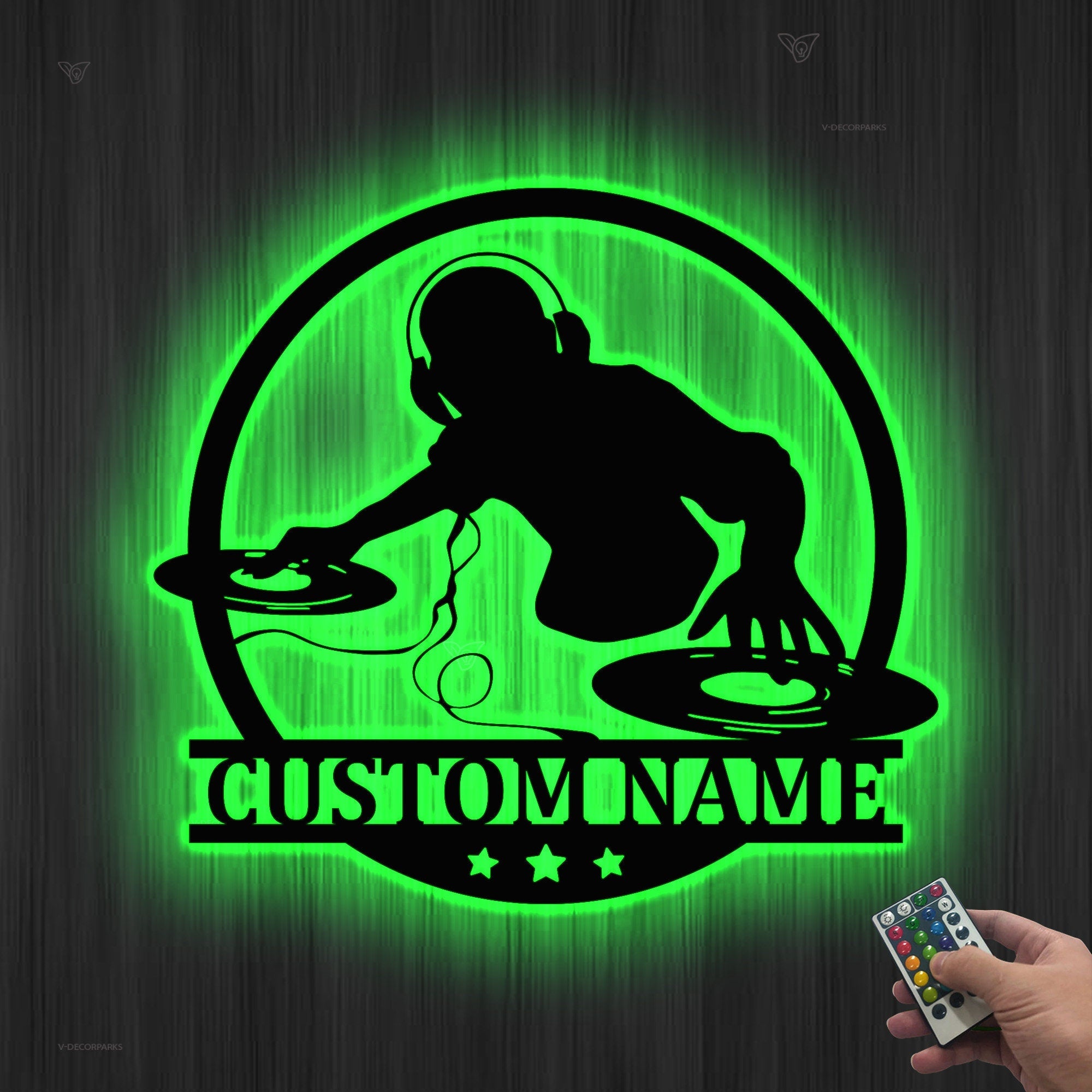 Custom DJ Metal Wall Art with LED Light - Disc Jockey gift - Music Lovers Gift - DJ Player Metal Sign | GearViral