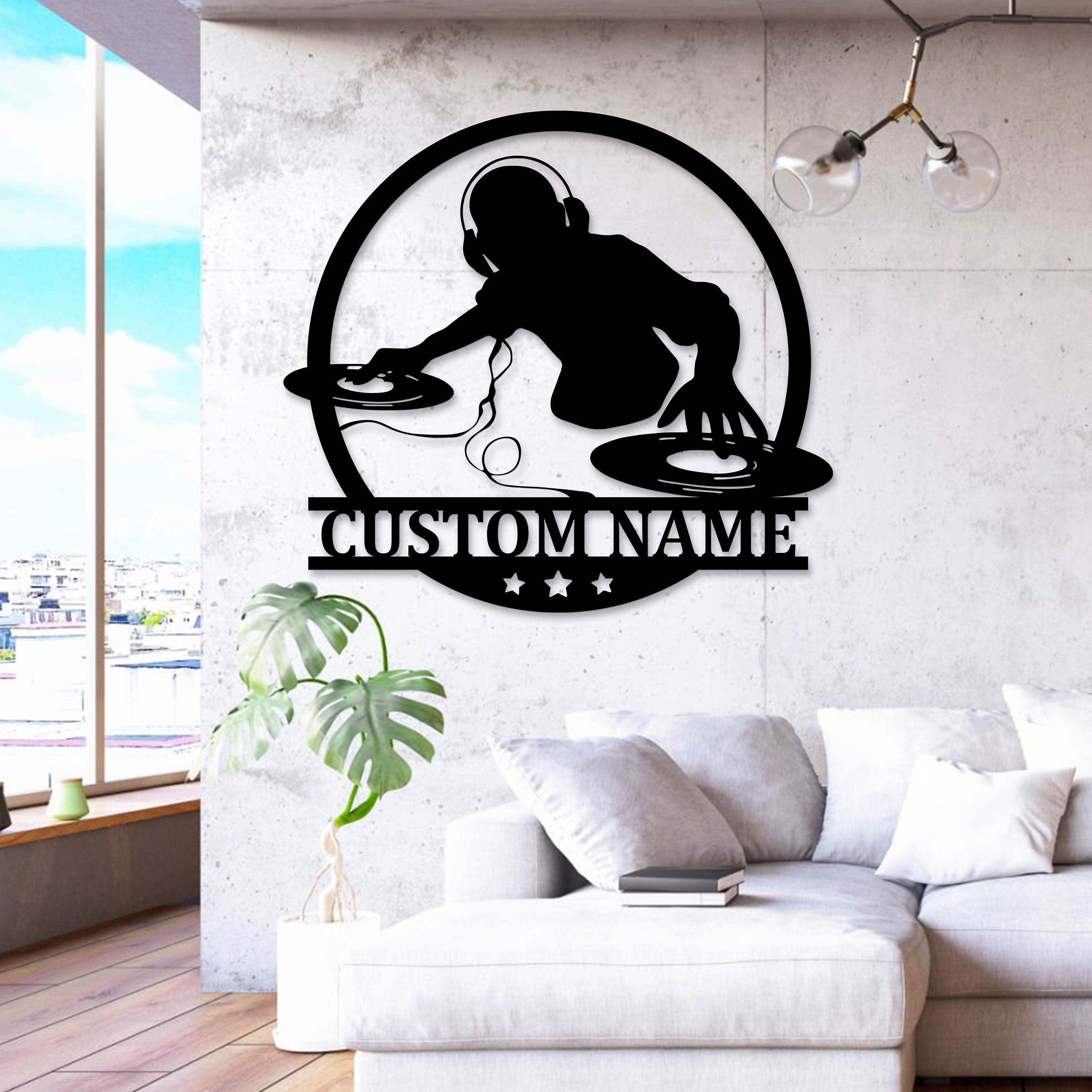 Custom DJ Metal Wall Art with LED Light - Disc Jockey gift - Music Lovers Gift - DJ Player Metal Sign | GearViral