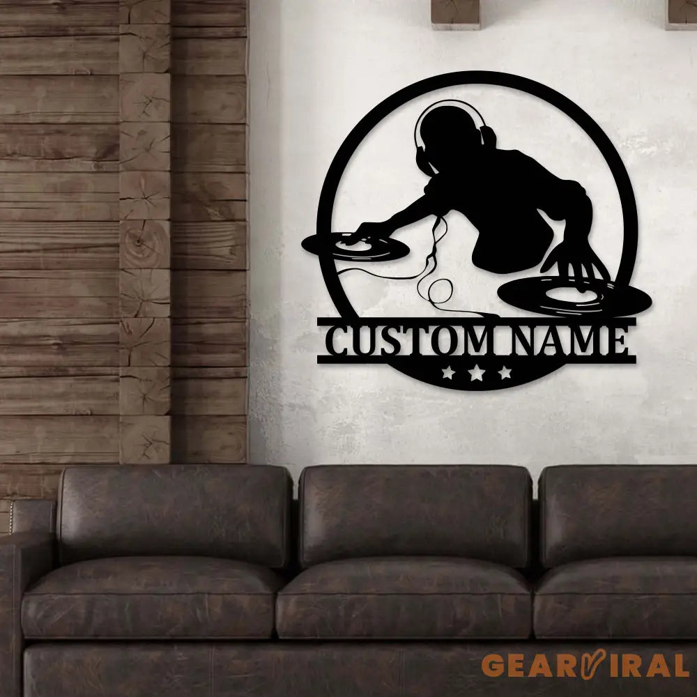 Custom DJ Metal Wall Art with LED Light - Disc Jockey gift - Music Lovers Gift - DJ Player Metal Sign | GearViral