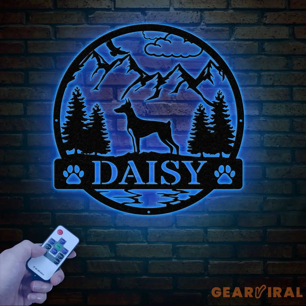 Custom Doberman Pinscher Metal Sign Dog Name Sign Doberman Pinscher Wall Decor Dog Lovers Wall Art Pet Lover Gift Dog