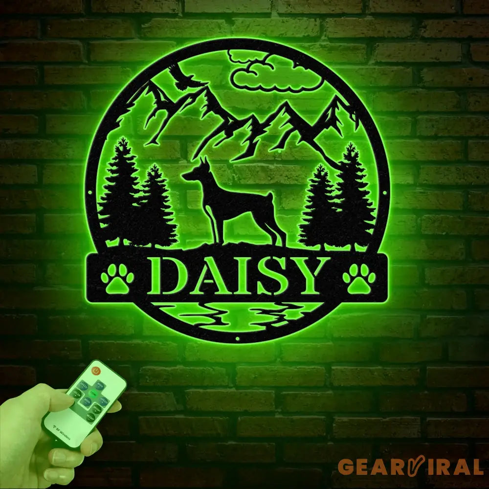 Custom Doberman Pinscher Metal Sign Dog Name Sign Doberman Pinscher Wall Decor Dog Lovers Wall Art Pet Lover Gift Dog