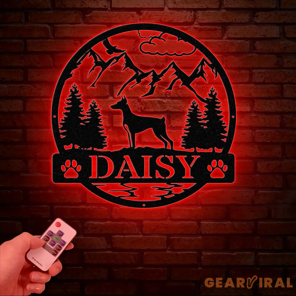 Custom Doberman Pinscher Metal Sign Dog Name Sign Doberman Pinscher Wall Decor Dog Lovers Wall Art Pet Lover Gift Dog