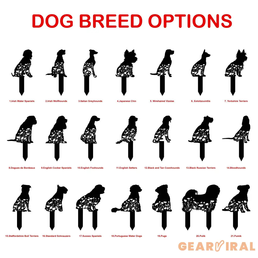 Custom Dog Breed Memorial Stake - Personalized Dog Garden Stake Sign - Pet Loss Gift - Dog Breed Sign | GearViral