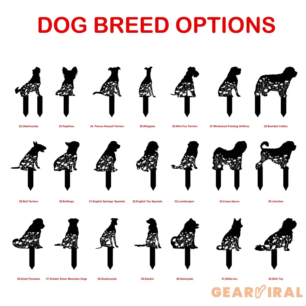 Custom Dog Breed Memorial Stake - Personalized Dog Garden Stake Sign - Pet Loss Gift - Dog Breed Sign | GearViral