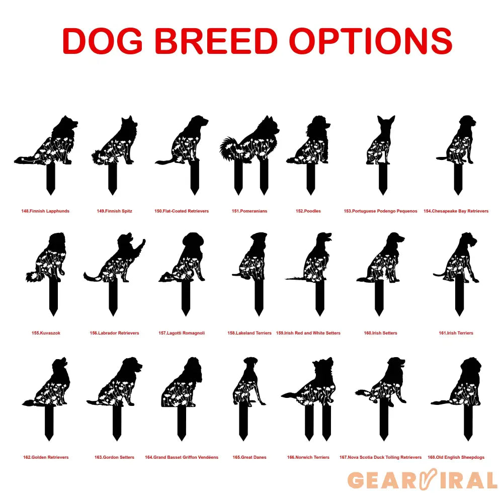 Custom Dog Breed Memorial Stake - Personalized Dog Garden Stake Sign - Pet Loss Gift - Dog Breed Sign | GearViral