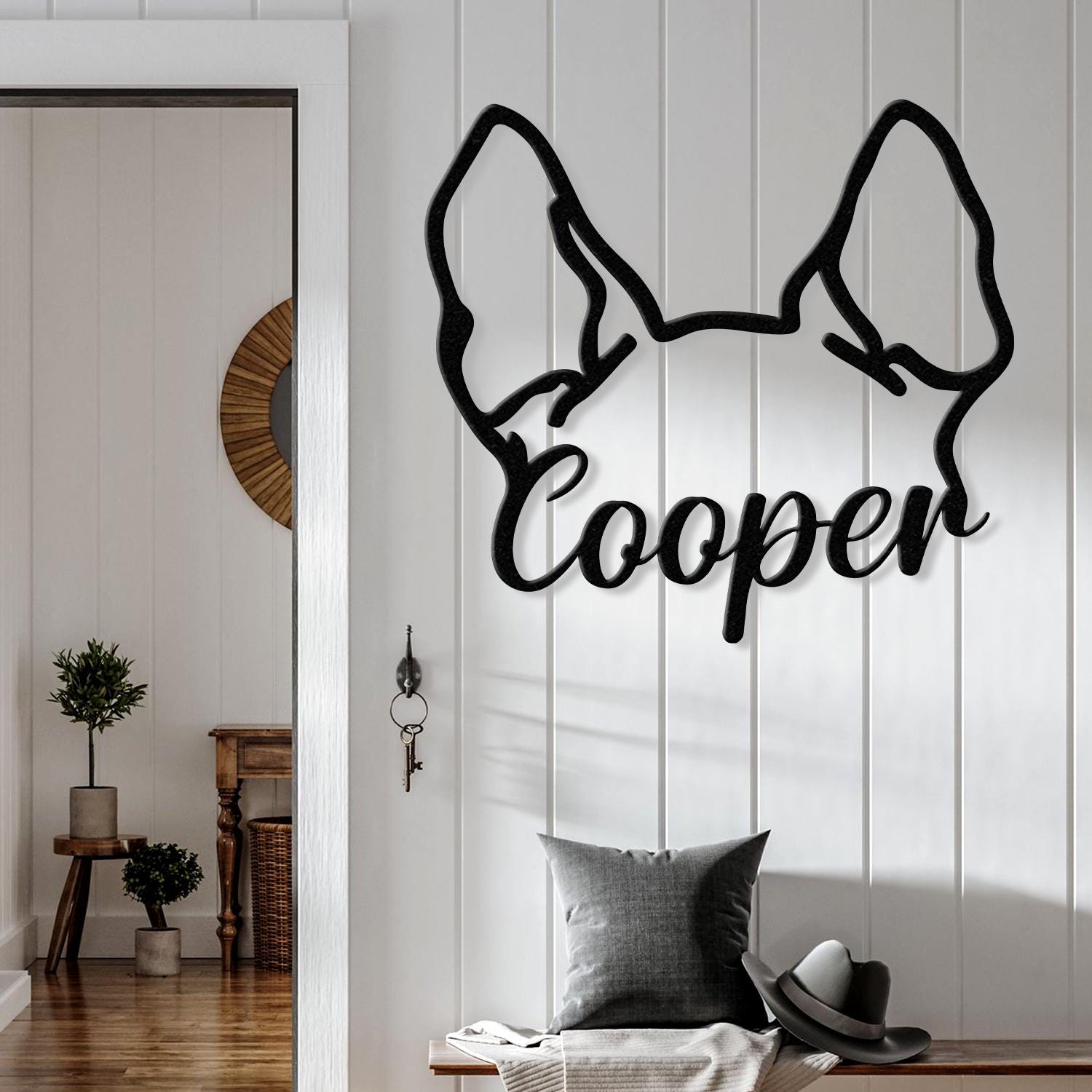 Custom Dog Ear Metal Sign, Pet Loss Gift, Dog Ear Art, Personalized Gift, Dog Ear Portrait, Unique Gift Idea, Pet Loss Gifts