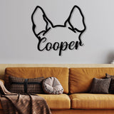 Custom Dog Ear Metal Sign, Pet Loss Gift, Dog Ear Art, Personalized Gift, Dog Ear Portrait, Unique Gift Idea, Pet Loss Gifts