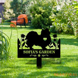 Custom Dog Garden Metal Name Sign - Personalized Monogram Dog Shape Metal Stake - Custom Garden Decor- Garden Dog Metal