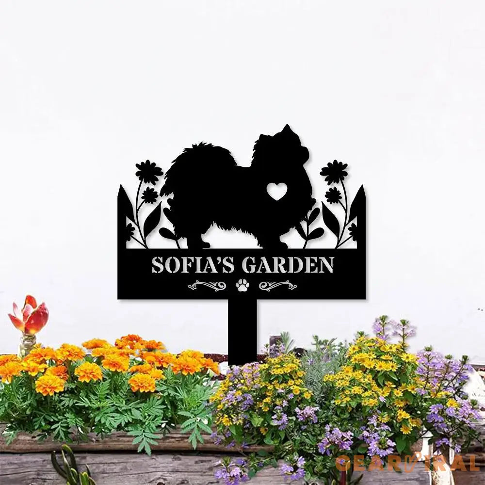 Custom Dog Garden Metal Name Sign - Personalized Monogram Dog Shape Metal Stake - Custom Garden Decor- Garden Dog Metal