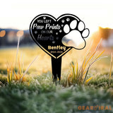 Custom Dog Memorial Garden Stake with Heart and Paw Metal Garden Sign Custom Garden Sign Dog Memorial Sign Pet Grave