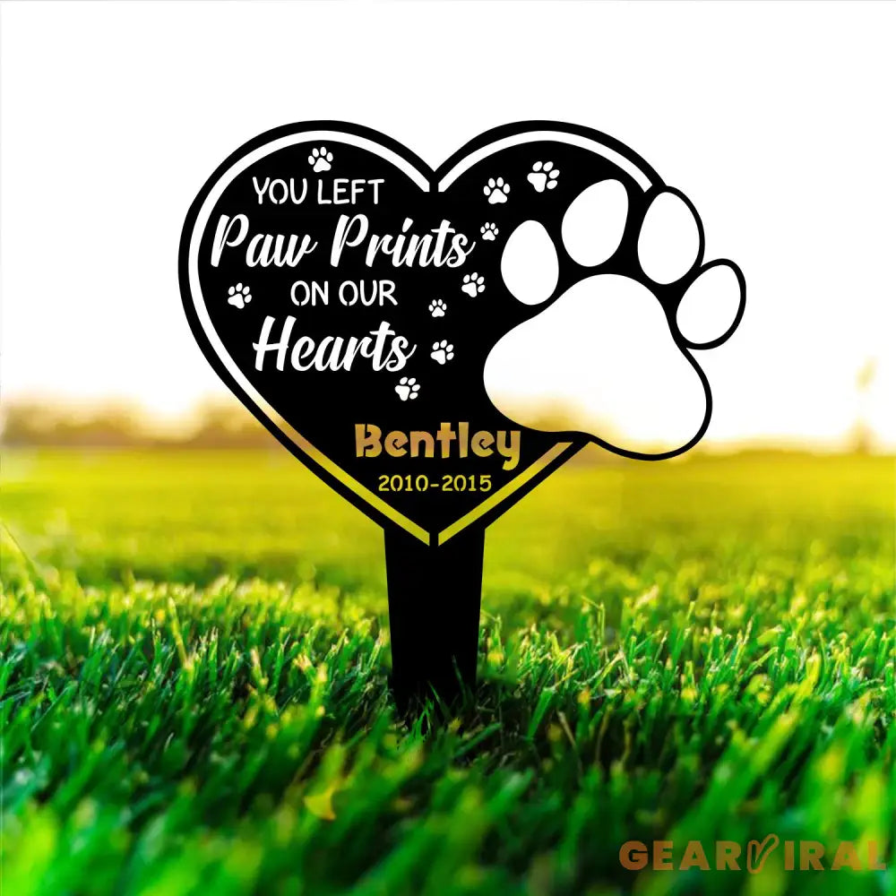 Custom Dog Memorial Garden Stake with Heart and Paw Metal Garden Sign Custom Garden Sign Dog Memorial Sign Pet Grave