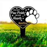 Custom Dog Memorial Garden Stake with Heart and Paw Metal Garden Sign Custom Garden Sign Dog Memorial Sign Pet Grave
