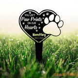 Custom Dog Memorial Garden Stake with Heart and Paw Metal Garden Sign Custom Garden Sign Dog Memorial Sign Pet Grave
