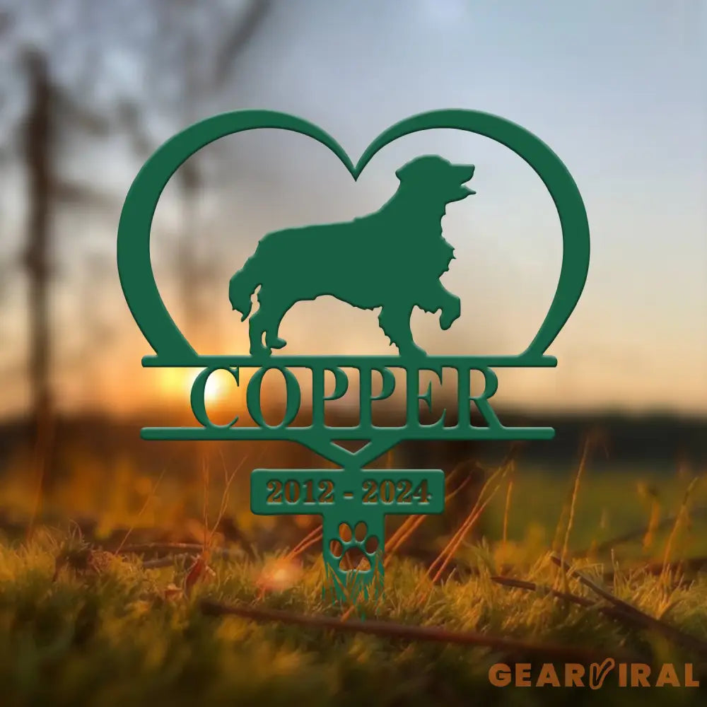 Custom Dog Memorial Heart Stake - Personalized Dog Grave Marker Every Dog Breed Metal Garden Sign Pet Loss Gift Outdoor