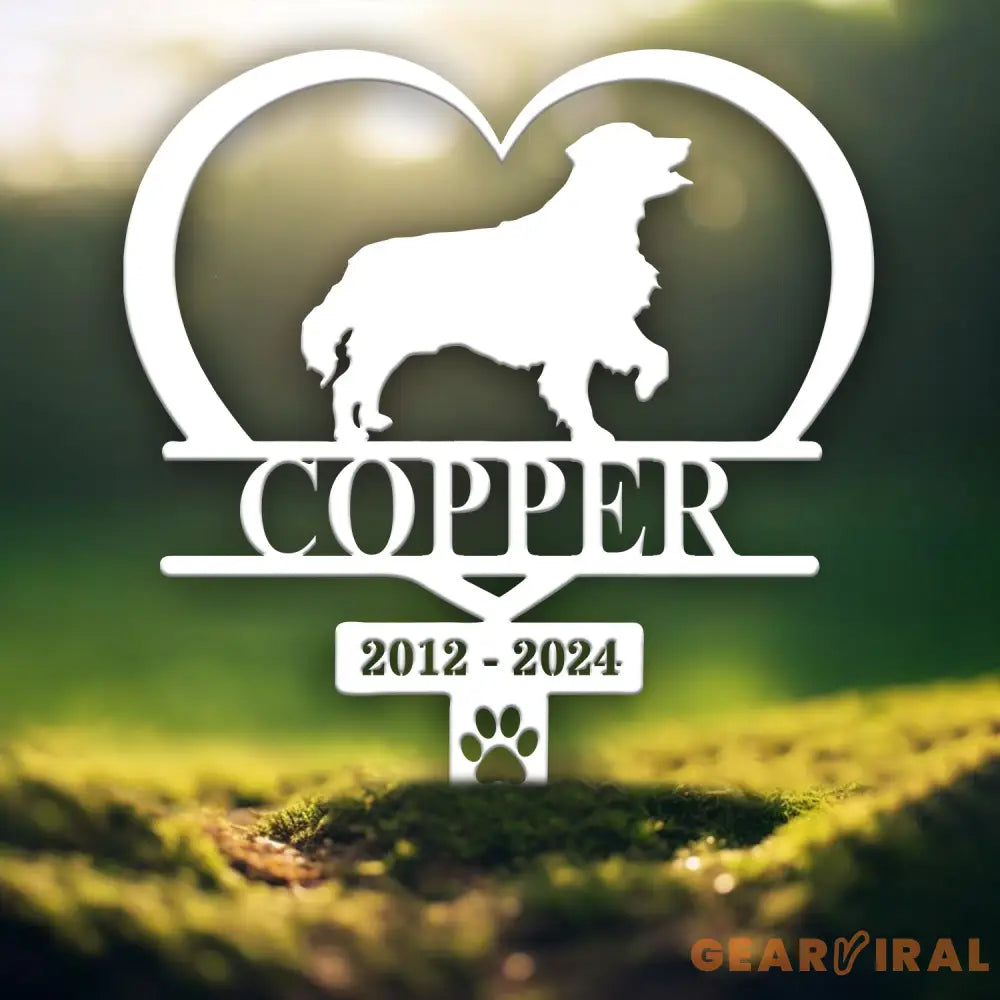 Custom Dog Memorial Heart Stake - Personalized Dog Grave Marker Every Dog Breed Metal Garden Sign Pet Loss Gift Outdoor