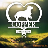 Custom Dog Memorial Heart Stake - Personalized Dog Grave Marker Every Dog Breed Metal Garden Sign Pet Loss Gift Outdoor
