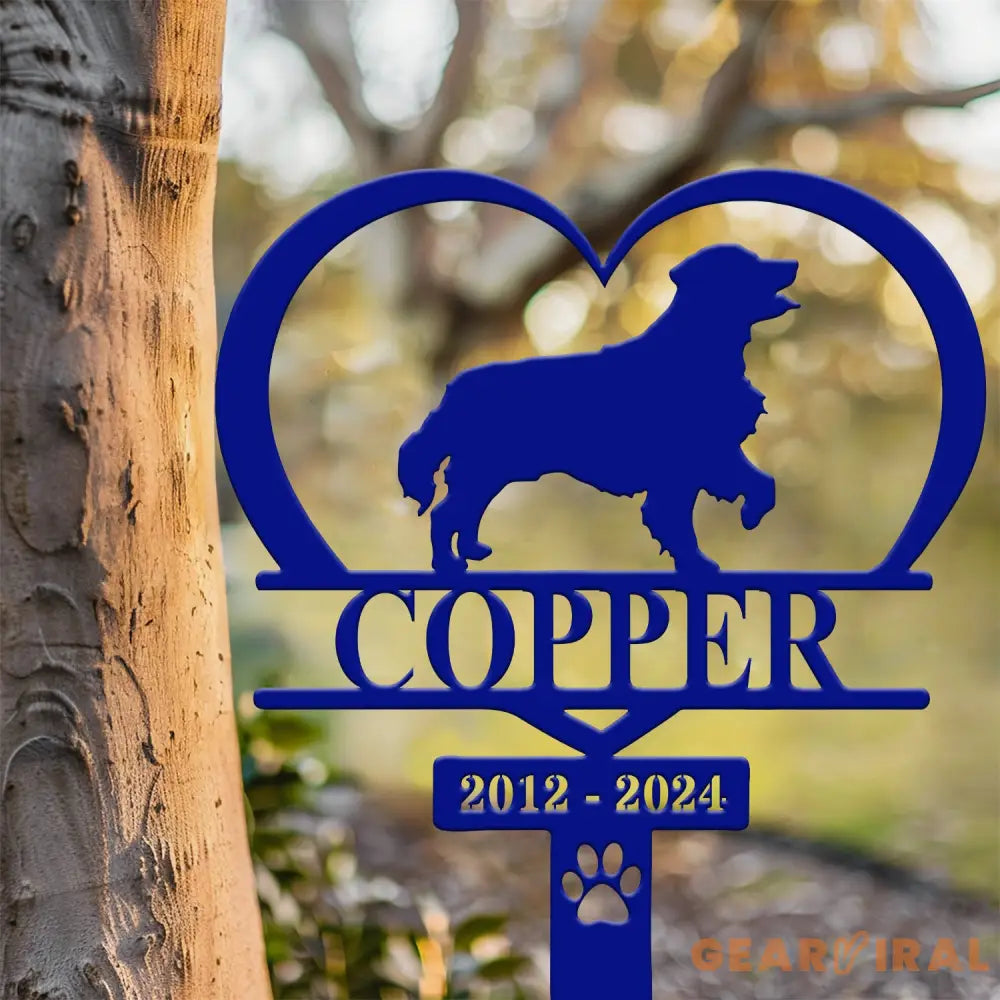 Custom Dog Memorial Heart Stake - Personalized Dog Grave Marker Every Dog Breed Metal Garden Sign Pet Loss Gift Outdoor