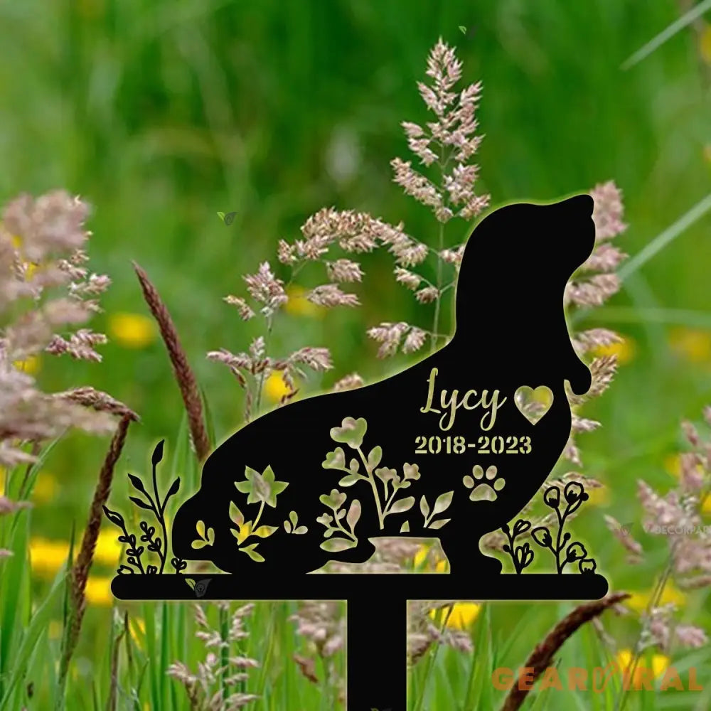 Custom Dog Memorial Stake - Basset Hounds Dog - Metal Stake - Basset Hounds Stake | GearViral