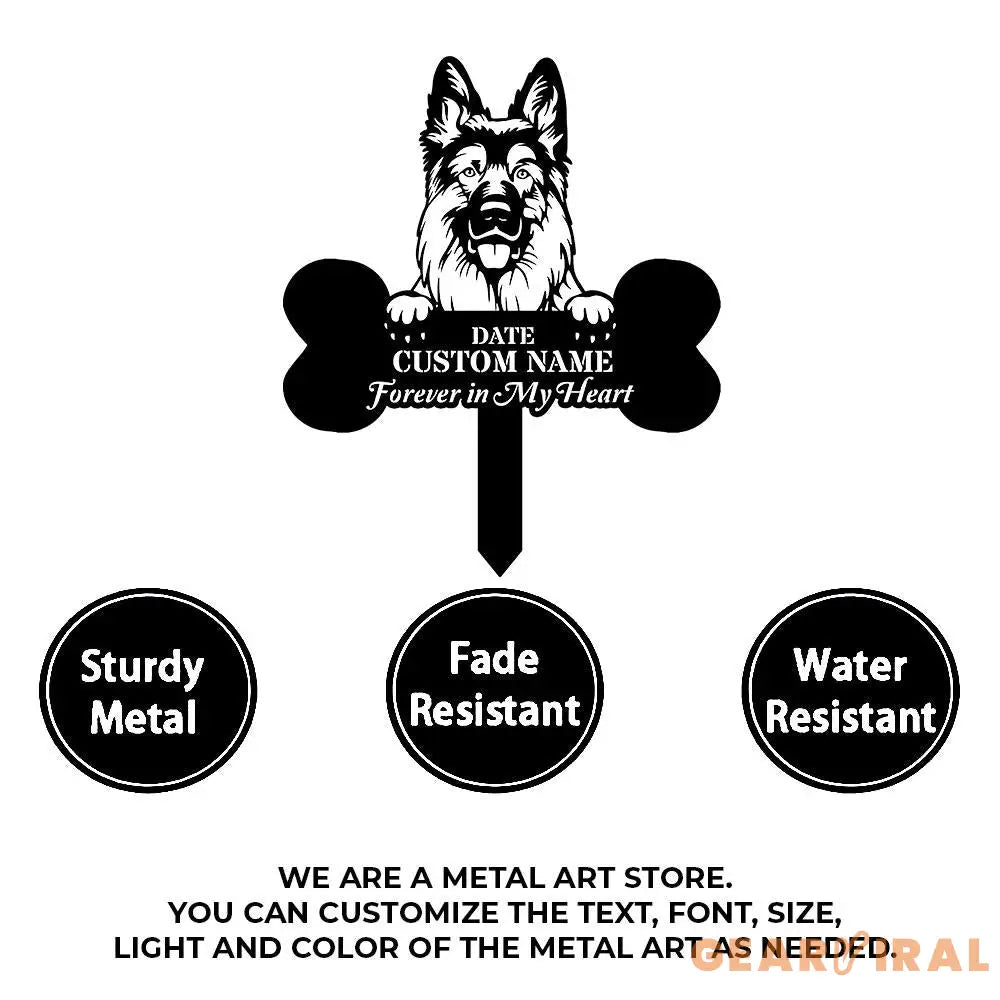 Custom Dog Memorial Stake Dog Grave Marker Every Dog Breed Metal Stake Personalized Dog Garden Sign Pet Loss Gift