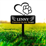 Custom Dog Memorial Stake with Heart and Paw,Metal Dog Garden Stake Sign Personalized Dog Name Yard Stake Metal Dog Pet