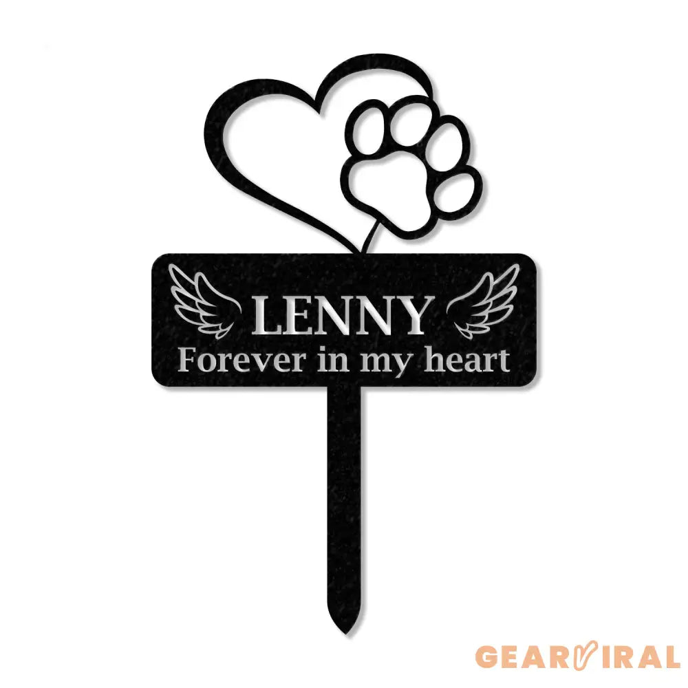 Custom Dog Memorial Stake with Heart and Paw,Metal Dog Garden Stake Sign Personalized Dog Name Yard Stake Metal Dog Pet