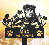 Custom Dog Metal Memorial Garden Stake - Rottweiler Loss - Pet Grave Marker Name Sign - Remembrance Stake | GearViral