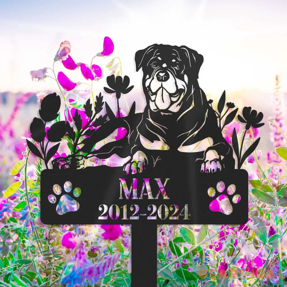 Custom Dog Metal Memorial Garden Stake - Rottweiler Loss - Pet Grave Marker Name Sign - Remembrance Stake | GearViral