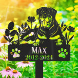 Custom Dog Metal Memorial Garden Stake - Rottweiler Loss - Pet Grave Marker Name Sign - Remembrance Stake | GearViral
