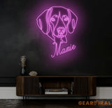 Custom Dog Portrait Neon Sign - Personalized Pet LED Neon Light Puppy Wall Decor Unique Custom Pet Neon Sign for Home
