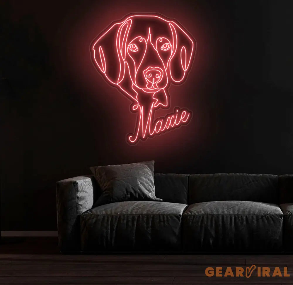 Custom Dog Portrait Neon Sign - Personalized Pet LED Neon Light Puppy Wall Decor Unique Custom Pet Neon Sign for Home